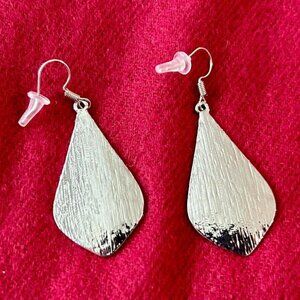 Earrings, ethic ancient silvery color , sunflower droplet hook dangle